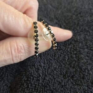 Elegant Black and Gold Hoop Earrings